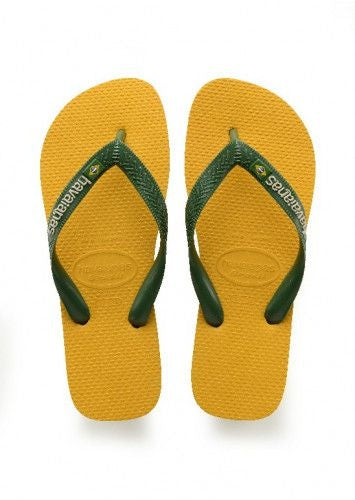 Havaianas Brasil Logo flip-flop papucs, sárga/zöld - MYBRANDS.HU