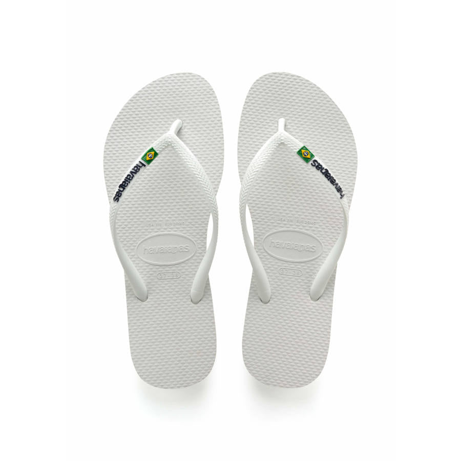 Havaianas Slim Brasil Logo flip-flop papucs, fehér - MYBRANDS.HU