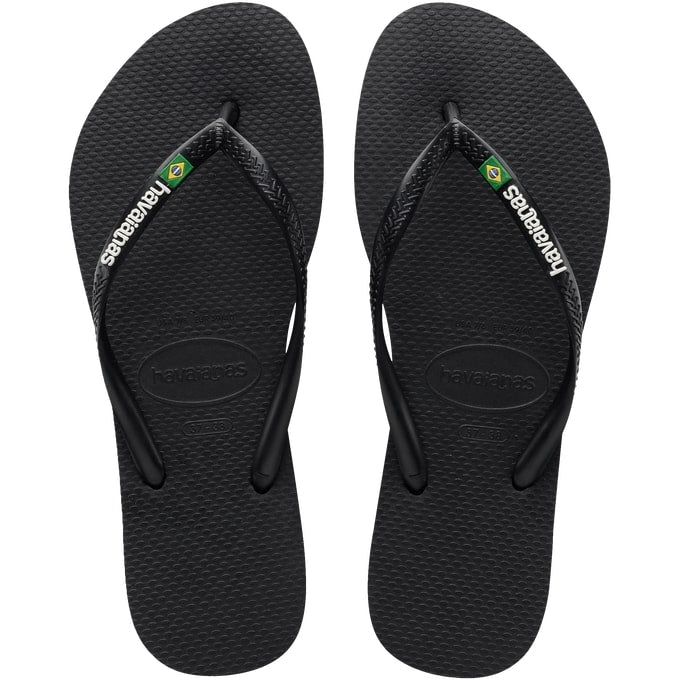 Havaianas Slim Brasil Logo flip-flop papucs, fekete - MYBRANDS.HU