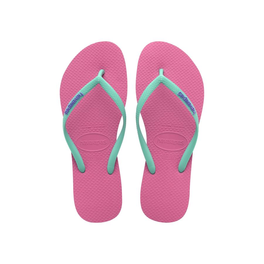 Havaianas Slim Logopop-up flip-flop papucs, rózsaszín/világos zöld - MYBRANDS.HU