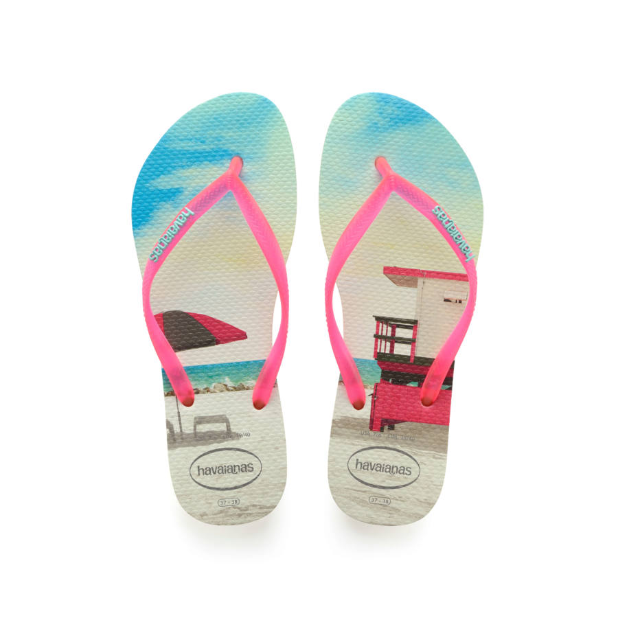 Havaianas Slim Paisage flip-flop papucs, bézs/rózsaszín - MYBRANDS.HU