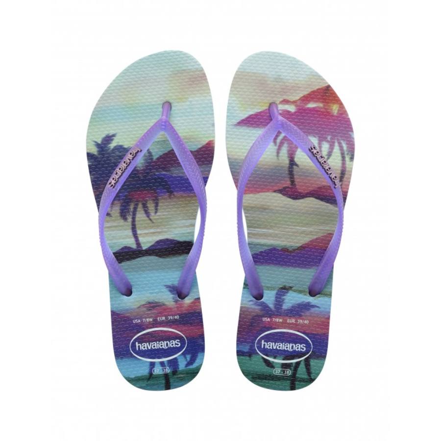Havaianas Slim Paisage flip-flop papucs, lila - MYBRANDS.HU