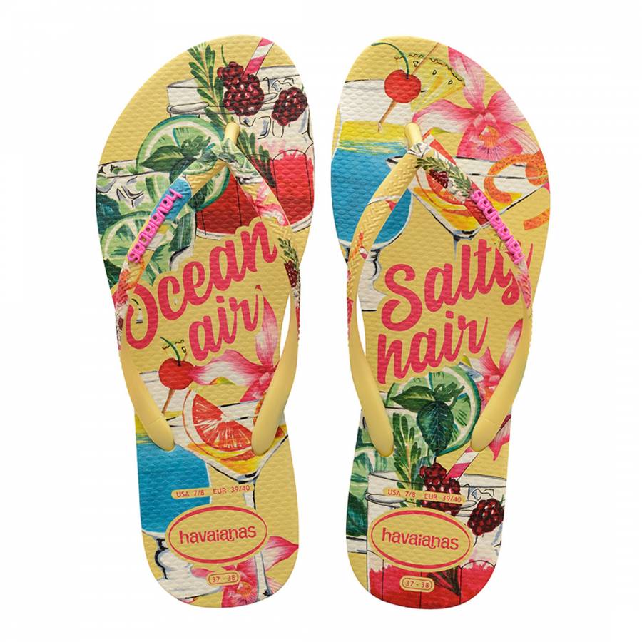 Havaianas Slim Summer flip-flop papucs, sárga mintás - MYBRANDS.HU