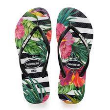 Havaianas Slim Tropical flip-flop papucs, fekete mintás - MYBRANDS.HU