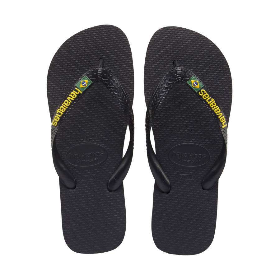Havaianas Brasil Logo flip-flop papucs, fekete - MYBRANDS.HU