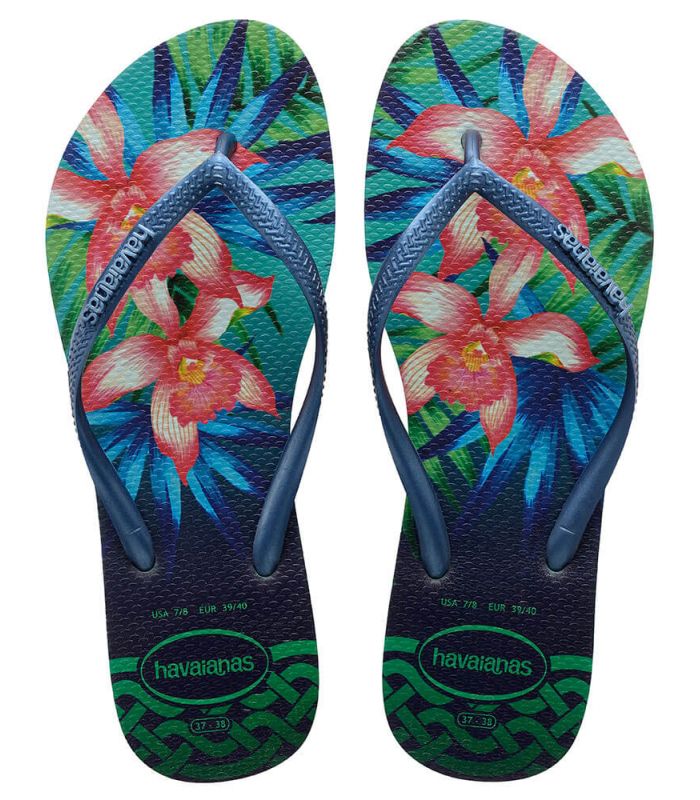 Havaianas Slim Tropical flip-flop papucs, zöld mintás - MYBRANDS.HU